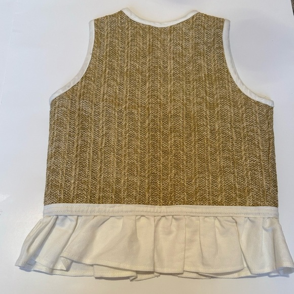 Girl’s 12 Belle Chiara coquette ruffled Natural raffia straw vest Easter Spring - Picture 6 of 10